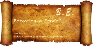 Borovicska Ernő névjegykártya